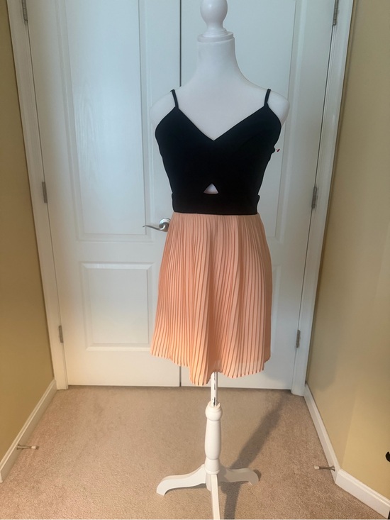 Material Girl Dresses & Skirts - Material Girl Black Top with Peach Pleated Dress